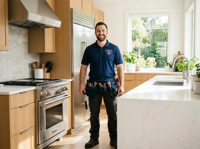 Appliance Repair Hero technician in a Airway Heights, WA kitchen after an appliance repair